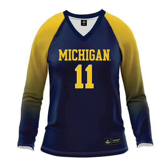 Michigan - NCAA Women's Volleyball : Amalia Simmons - Blue Volleyball Jersey-0