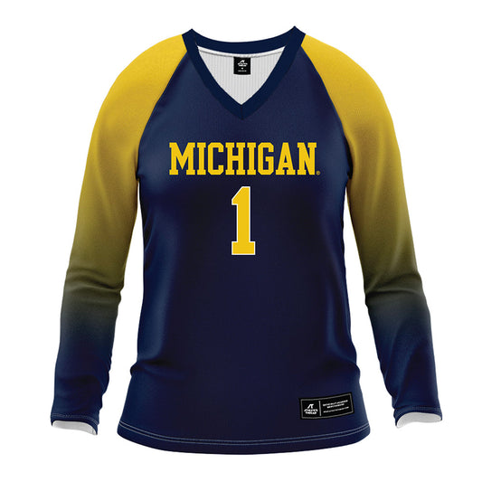 Michigan - NCAA Women's Volleyball : Serena Nyambio - Blue Volleyball Jersey-0