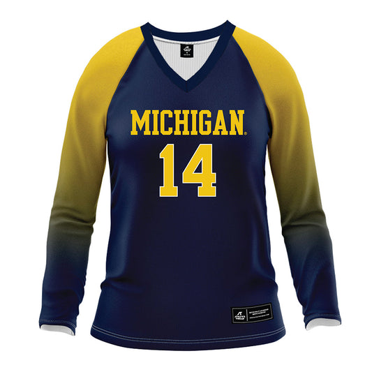 Michigan - NCAA Women's Volleyball : Hannah Brady - Blue Volleyball Jersey-0