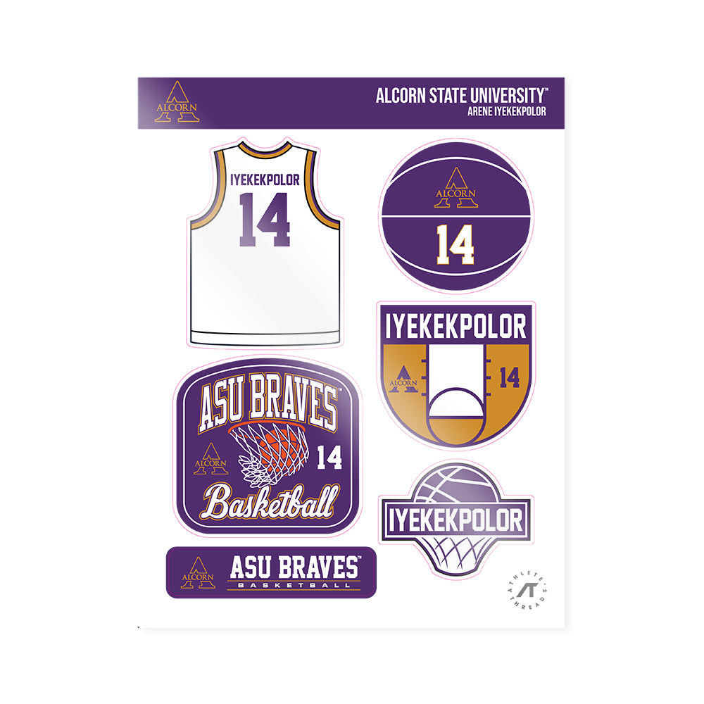 Alcorn - NCAA Women's Basketball : Arene Iyekekpolor - Sticker Sheet-0