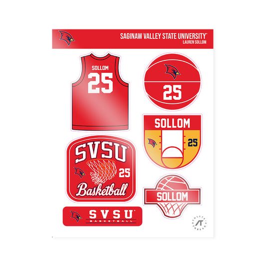 Saginaw Valley - NCAA Women's Basketball : Lauren Sollom - Sticker Sheet-0