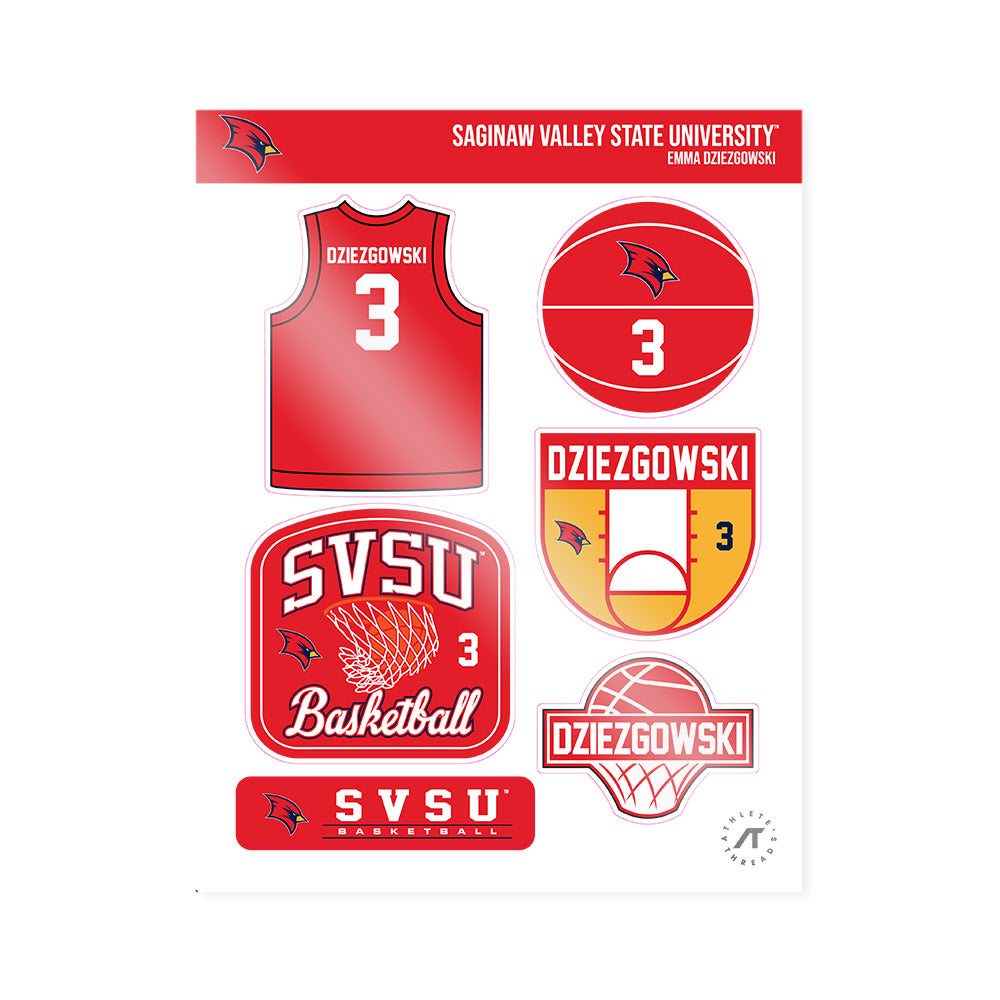 Saginaw Valley - NCAA Women's Basketball : Emma Dziezgowski - Sticker Sheet-0