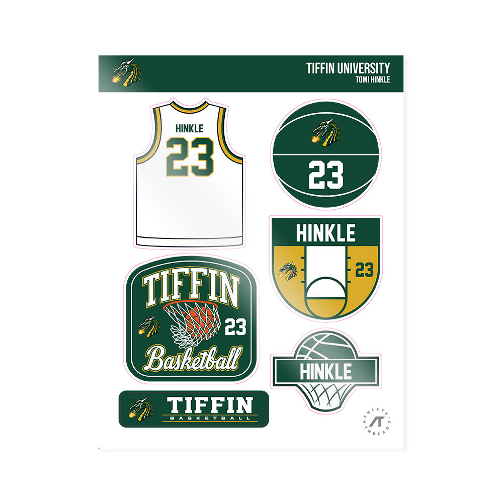 Tiffin - NCAA Women's Basketball : Tomi Hinkle - Sticker Sheet-0