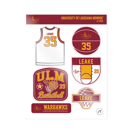 ULM - NCAA Women's Basketball : Aj Leake - Sticker Sheet-0