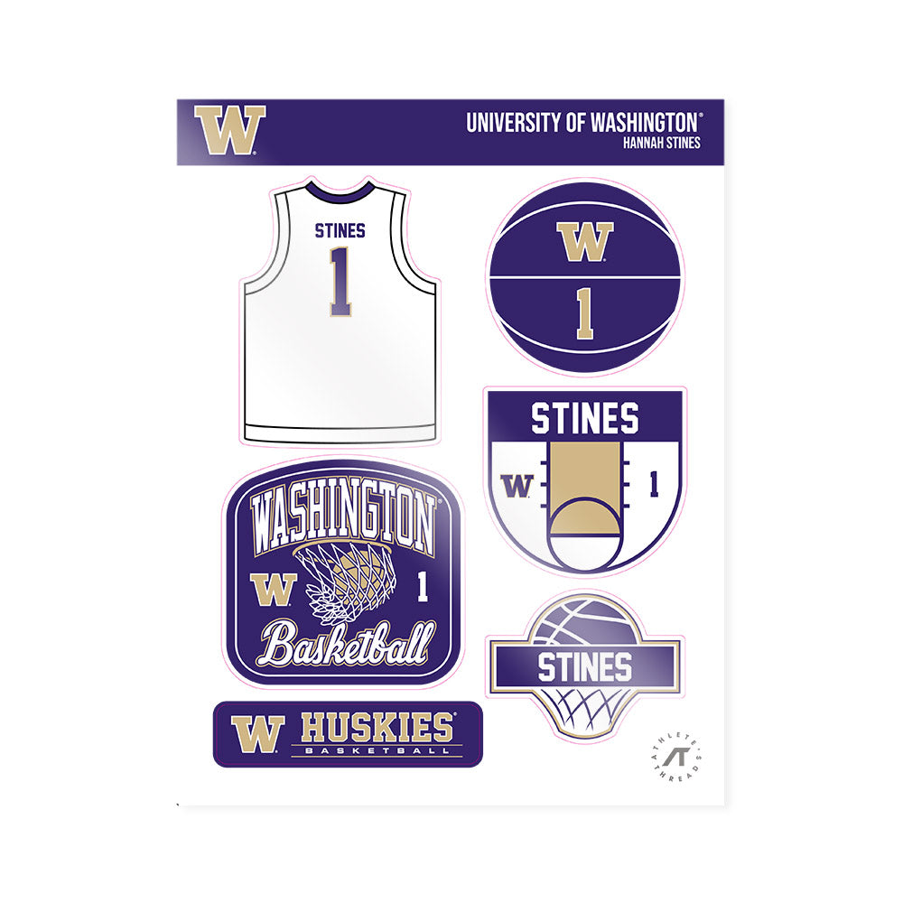 Washington - NCAA Women's Basketball : Hannah Stines - Sticker Sheet-0