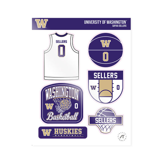 Washington - NCAA Women's Basketball : Sayvia Sellers - Sticker Sheet-0