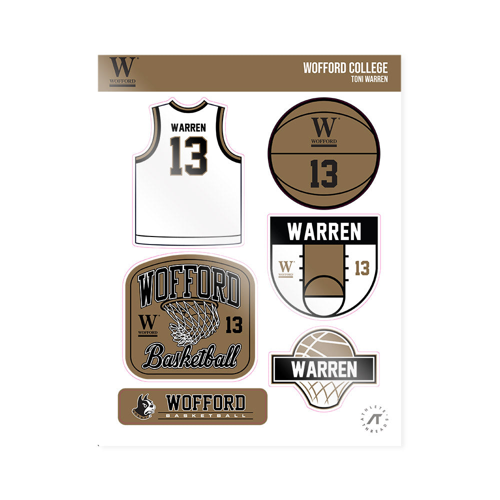 Wofford - NCAA Women's Basketball : Toni Warren - Sticker Sheet-0