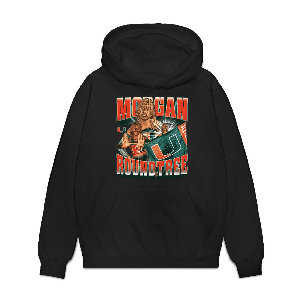 Miami - NCAA Women's Track & Field : Morgan Roundtree - Collage Premium Hooded Sweatshirt-0