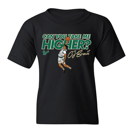 USF - NCAA Men's Basketball : CJ Brown - Player Illustration Youth T-Shirt-0