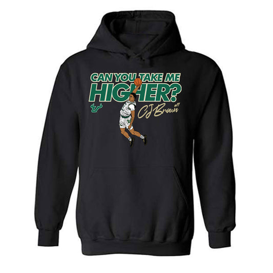 USF - NCAA Men's Basketball : CJ Brown - Player Illustration Hooded Sweatshirt-0