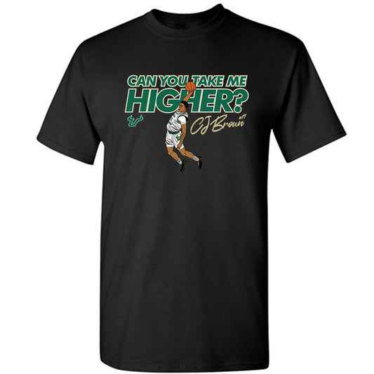 USF - NCAA Men's Basketball : CJ Brown - Player Illustration T-Shirt-0