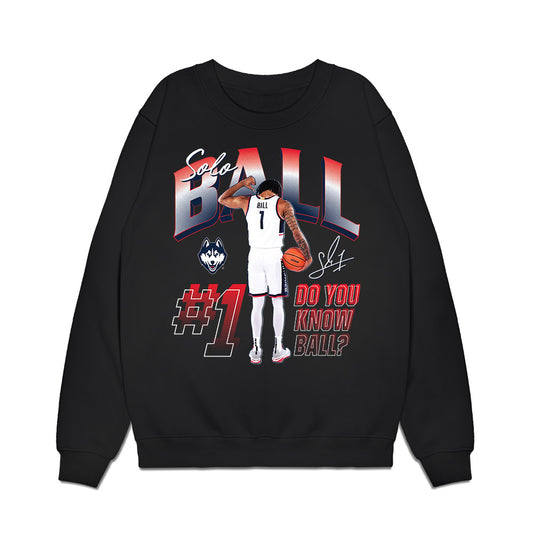 UConn - NCAA Men's Basketball : Solo Ball - Collage Premium Crewneck Sweatshirt-0