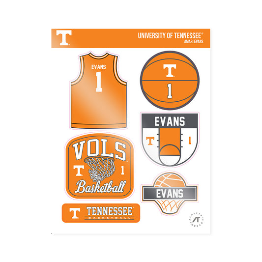 Tennessee - NCAA Men's Basketball : Amari Evans - Sticker Sheet-0