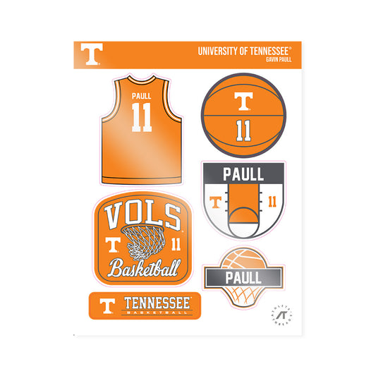 Tennessee - NCAA Men's Basketball : Gavin Paull - Sticker Sheet-0