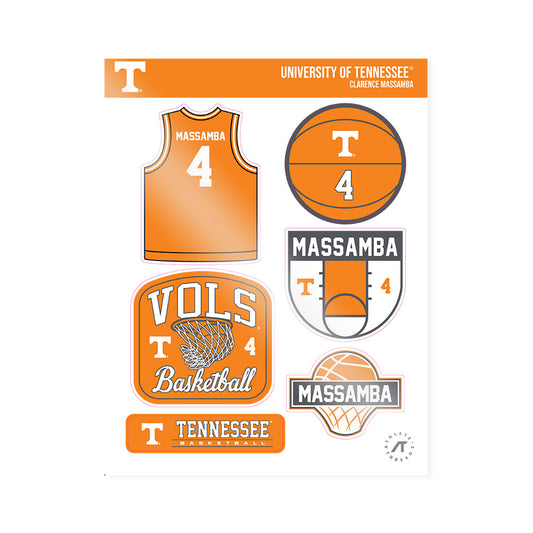 Tennessee - NCAA Men's Basketball : Clarence Massamba - Sticker Sheet-0