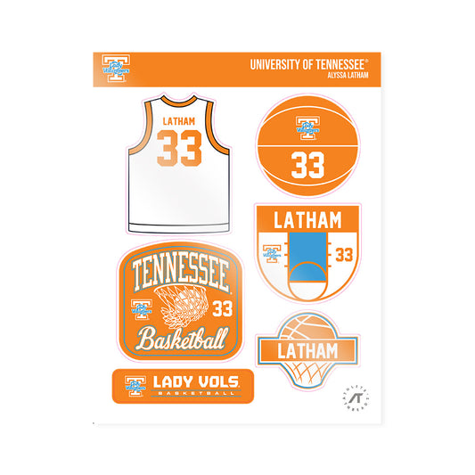 Tennessee - NCAA Women's Basketball : Alyssa Latham - Sticker Sheet-0