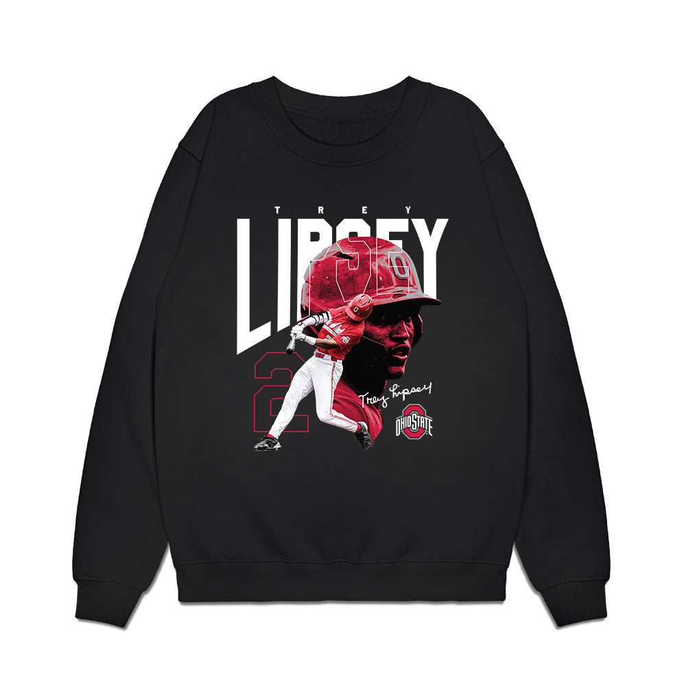 Ohio State - NCAA Baseball : Trey Lipsey - Collage Premium Crewneck Sweatshirt-0