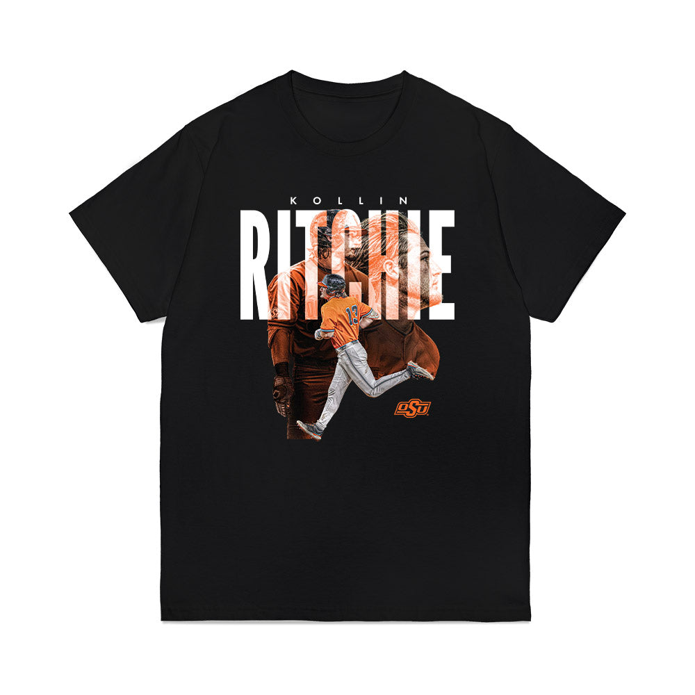Oklahoma State - NCAA Baseball : Kollin Ritchie - Collage Premium T-Shirt-0