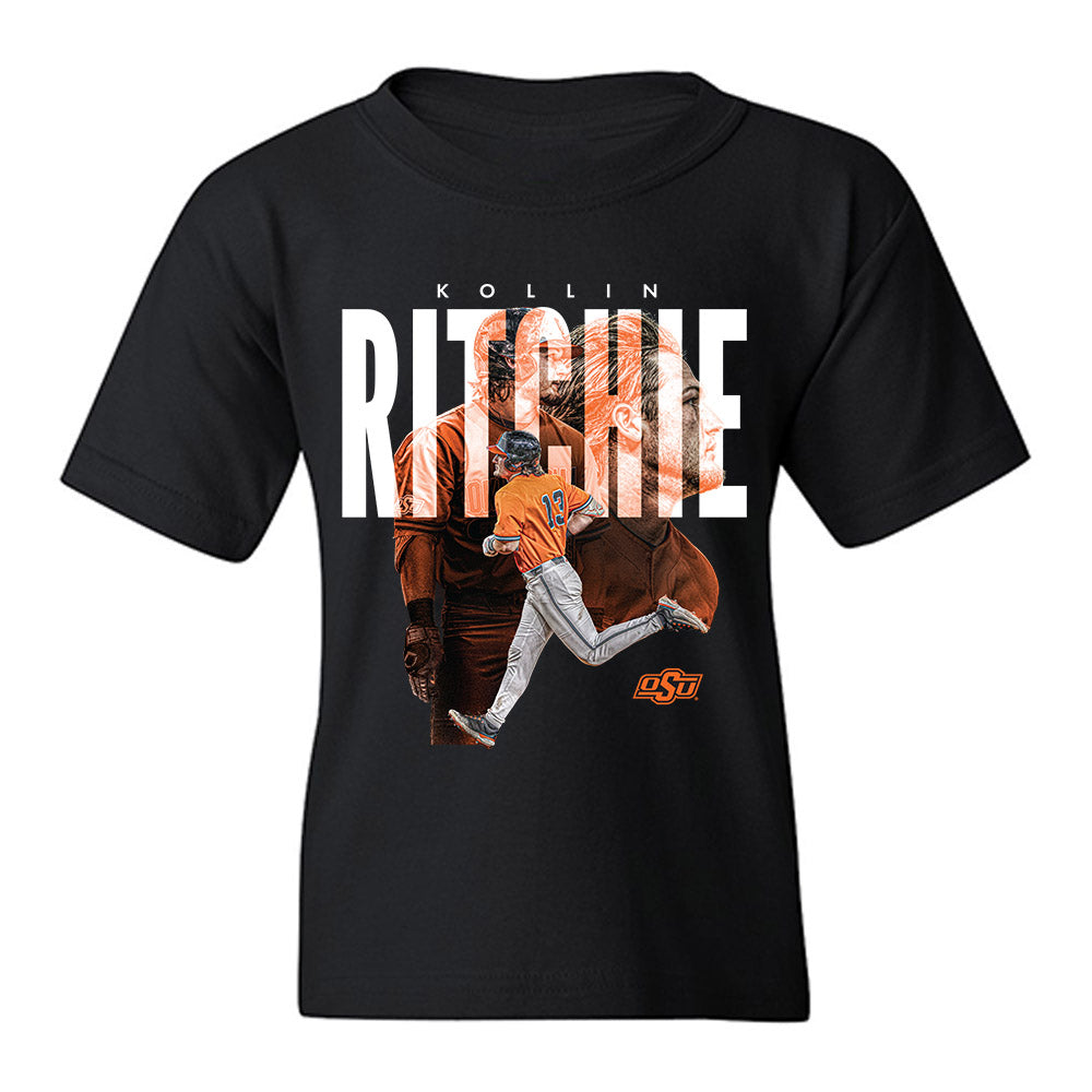 Oklahoma State - NCAA Baseball : Kollin Ritchie - Collage Youth T-Shirt-0
