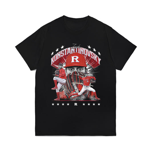 Rutgers - NCAA Baseball : Zack Konstantinovsky - Collage Comfort Colors T-Shirt-0