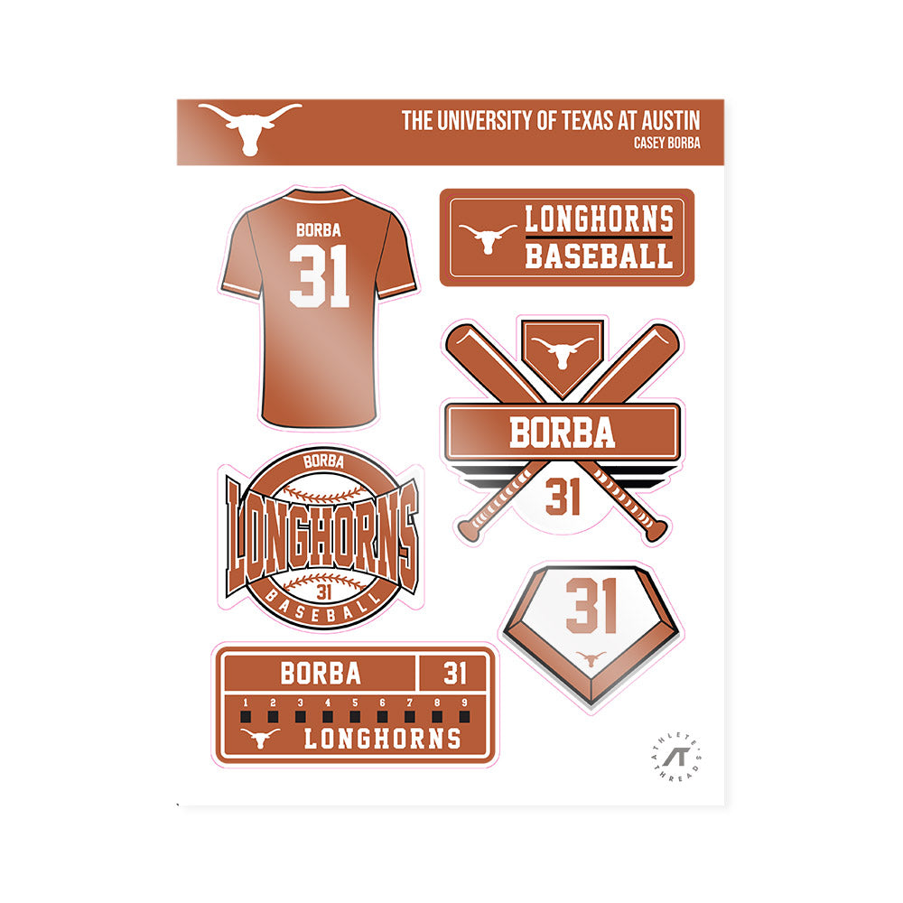 Texas - NCAA Baseball : Casey Borba - Sticker Sheet-0