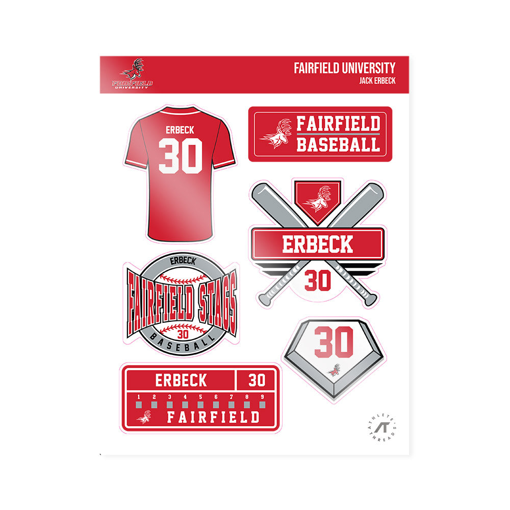 Fairfield - NCAA Baseball : Jack Erbeck - Sticker Sheet-0