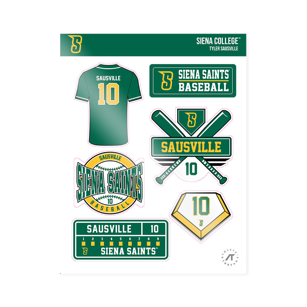 Siena - NCAA Baseball : Tyler Sausville - Sticker Sheet-0