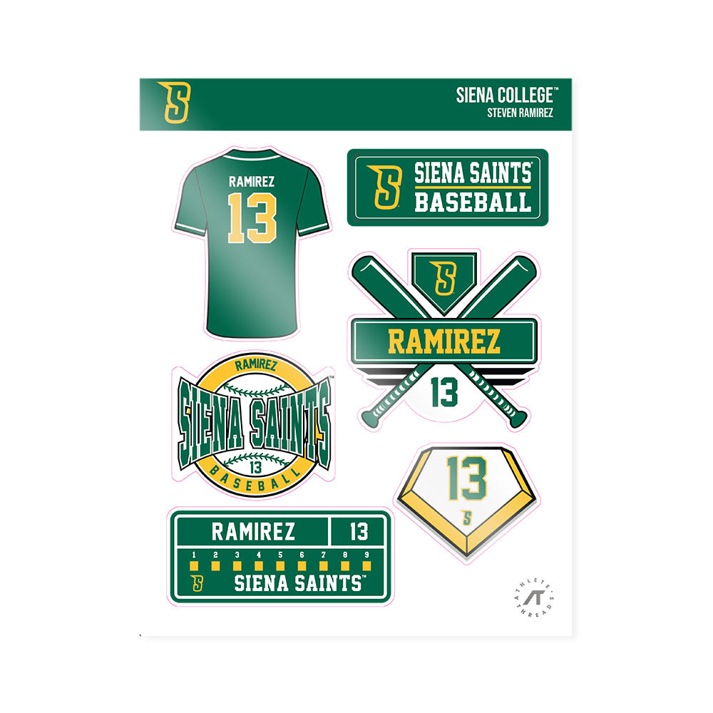 Siena - NCAA Baseball : Steven Ramirez - Sticker Sheet-0