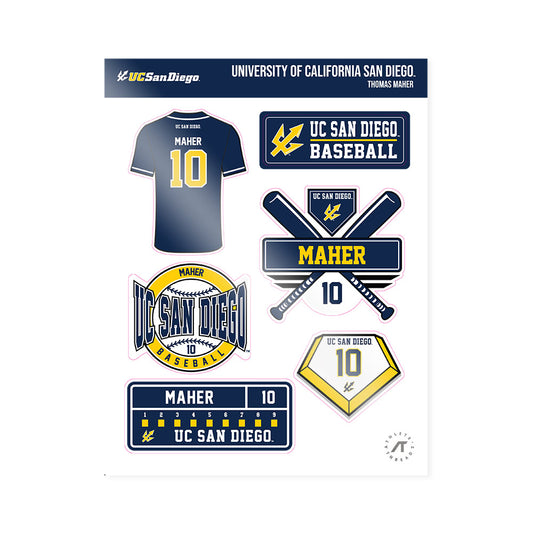 UCSD - NCAA Baseball : Thomas Maher - Sticker Sheet-0