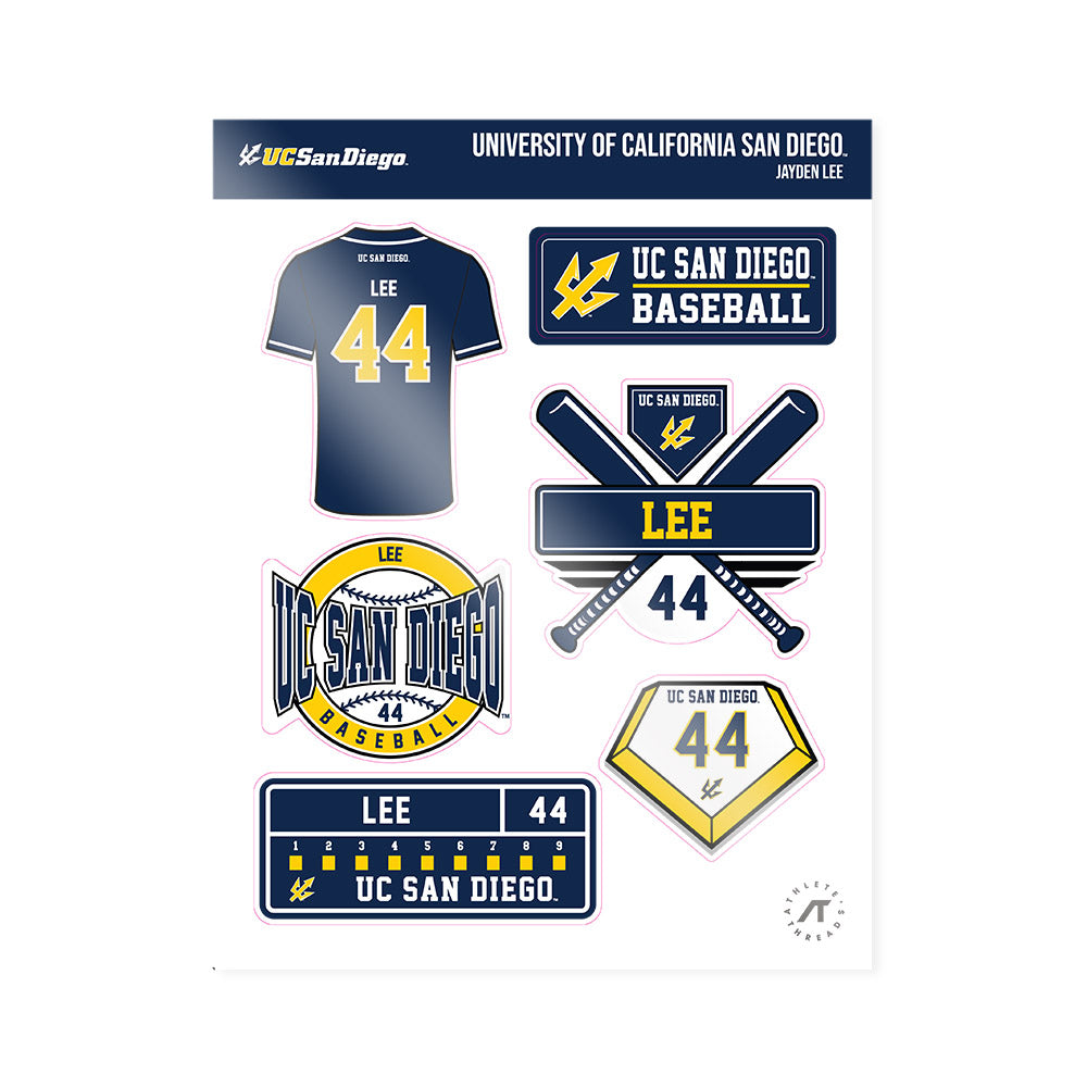UCSD - NCAA Baseball : Jayden Lee - Sticker Sheet-0