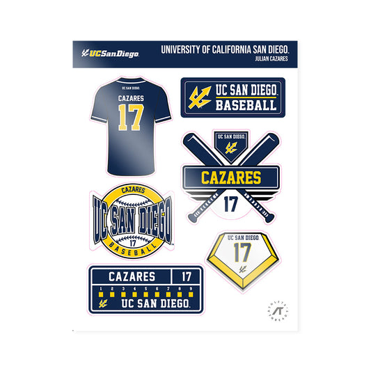 UCSD - NCAA Baseball : Julian Cazares - Sticker Sheet-0