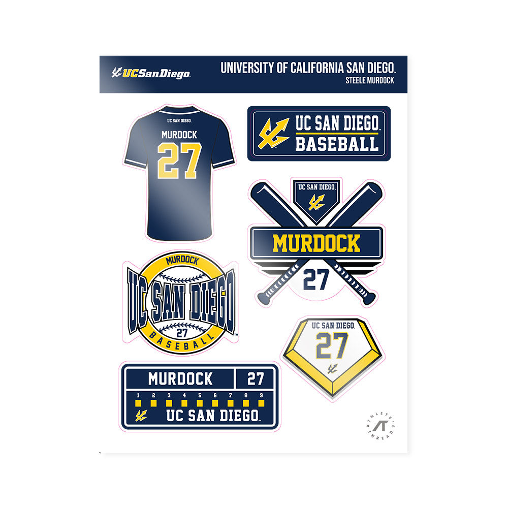 UCSD - NCAA Baseball : Steele Murdock - Sticker Sheet-0