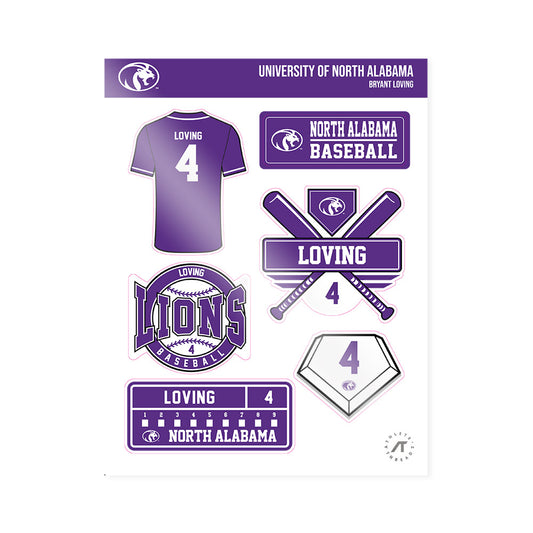 North Alabama - NCAA Baseball : Bryant Loving - Sticker Sheet-0