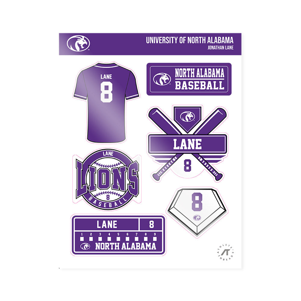 North Alabama - NCAA Baseball : Jonathan Lane - Sticker Sheet-0