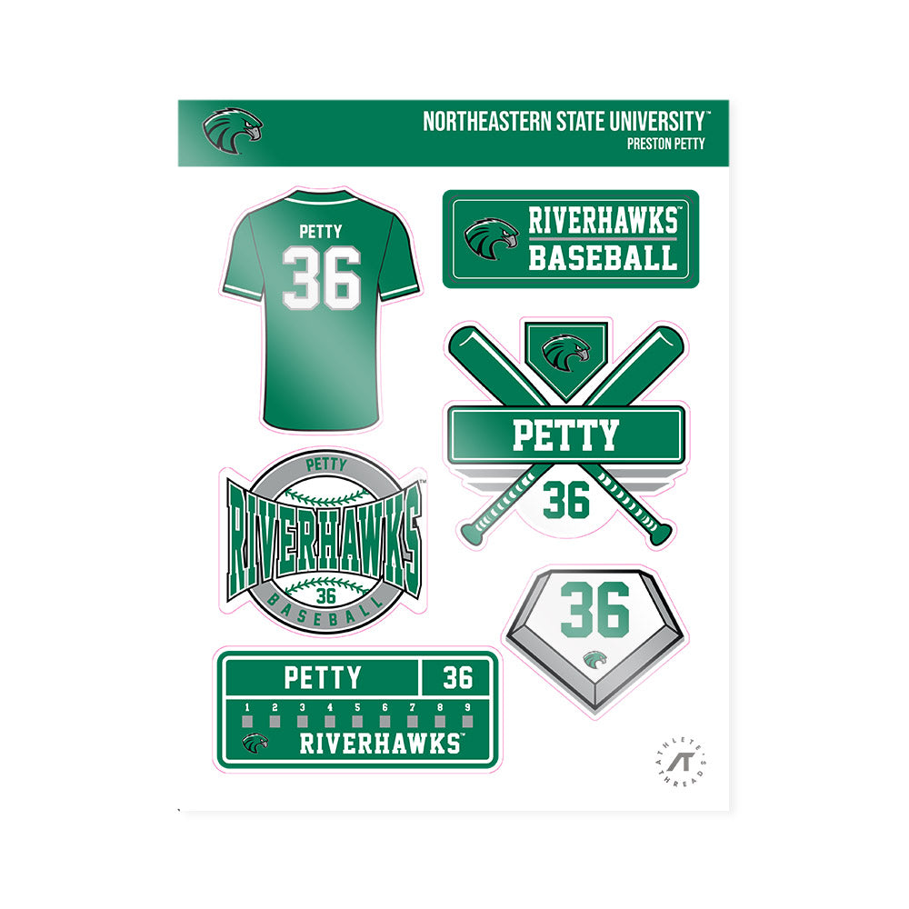 Northeastern State - NCAA Baseball : Preston Petty - Sticker Sheet-0