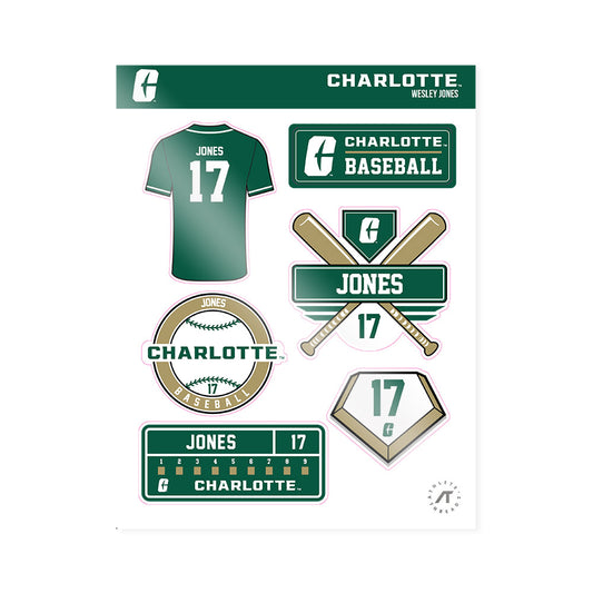 UNC Charlotte - NCAA Baseball : Wesley Jones - Sticker Sheet-0