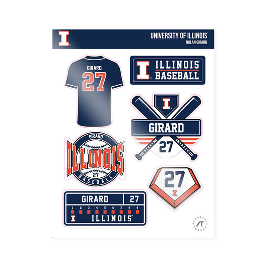 Illinois - NCAA Baseball : Nolan Girard - Sticker Sheet-0