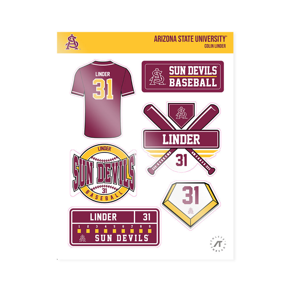 Arizona State - NCAA Baseball : Colin Linder - Sticker Sheet-0