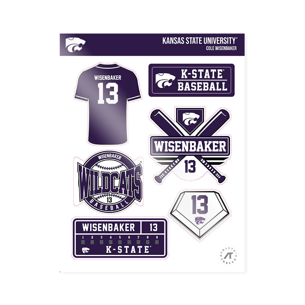 Kansas State - NCAA Baseball : Cole Wisenbaker - Sticker Sheet-0