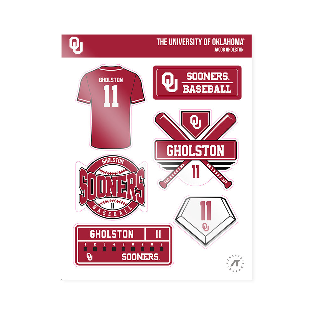 Oklahoma - NCAA Baseball : Jacob Gholston - Sticker Sheet-0