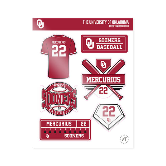 Oklahoma - NCAA Baseball : Leighton Mercurius - Sticker Sheet-0