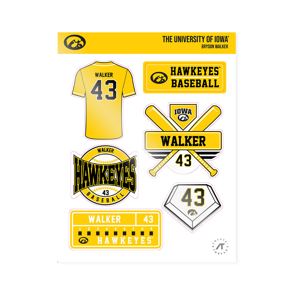Iowa - NCAA Baseball : Bryson Walker - Sticker Sheet-0