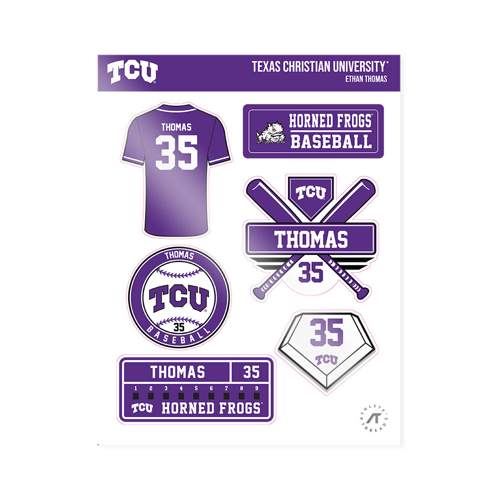 TCU - NCAA Baseball : Ethan Thomas - Sticker Sheet-0