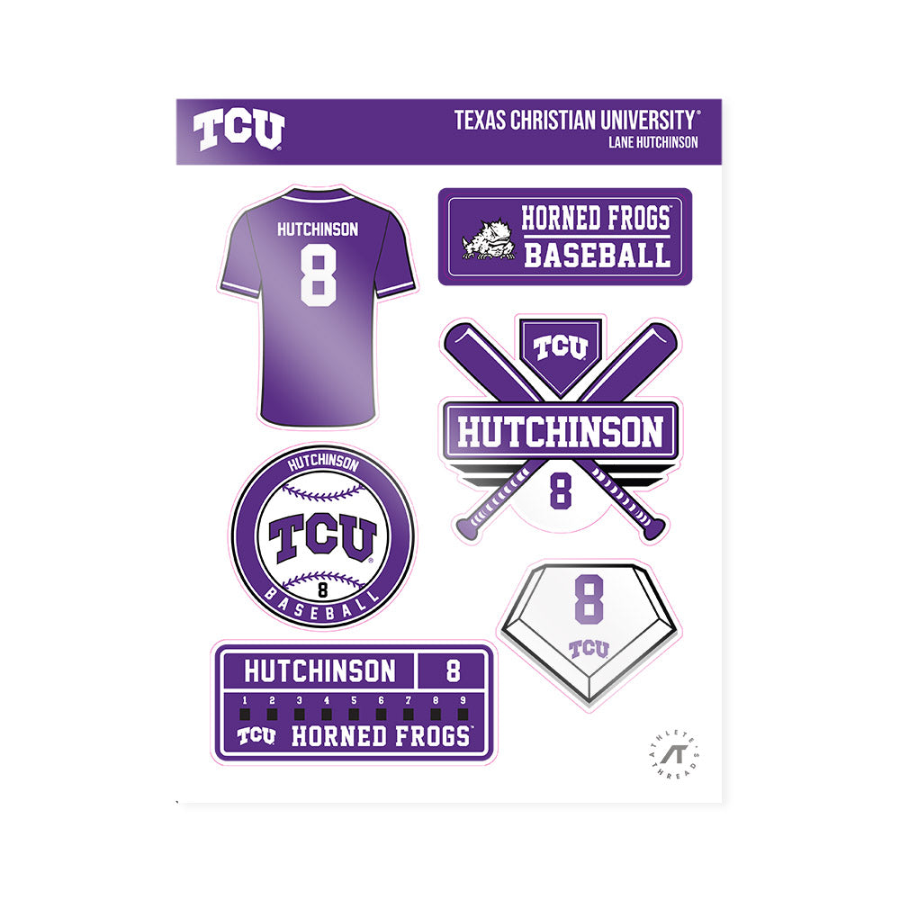 TCU - NCAA Baseball : Lane Hutchinson - Sticker Sheet-0