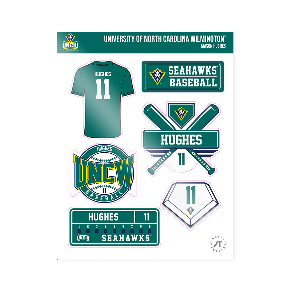UNC Wilmington - NCAA Baseball : Mason Hughes - Sticker Sheet-0
