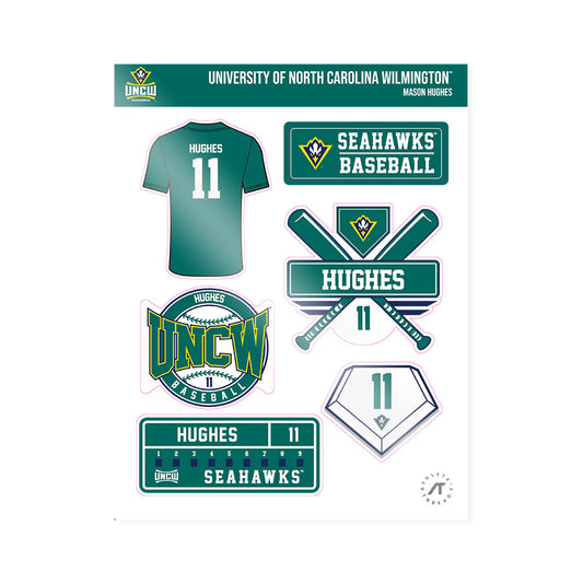 UNC Wilmington - NCAA Baseball : Mason Hughes - Sticker Sheet-0