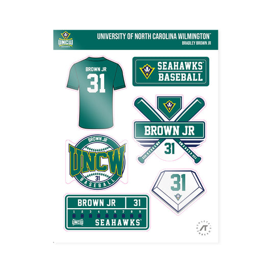 UNC Wilmington - NCAA Baseball : Bradley Brown Jr - Sticker Sheet-0