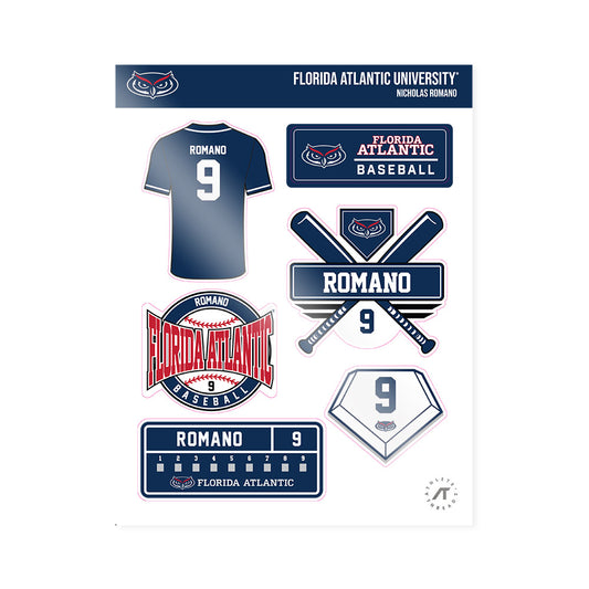 FAU - NCAA Baseball : Nicholas Romano - Sticker Sheet-0