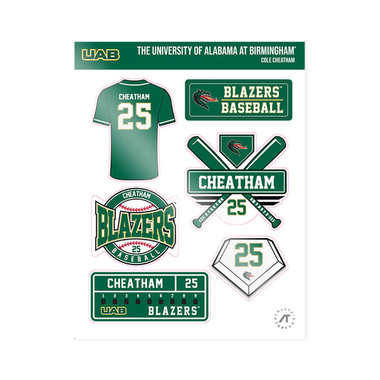 UAB - NCAA Baseball : Cole Cheatham - Sticker Sheet-0