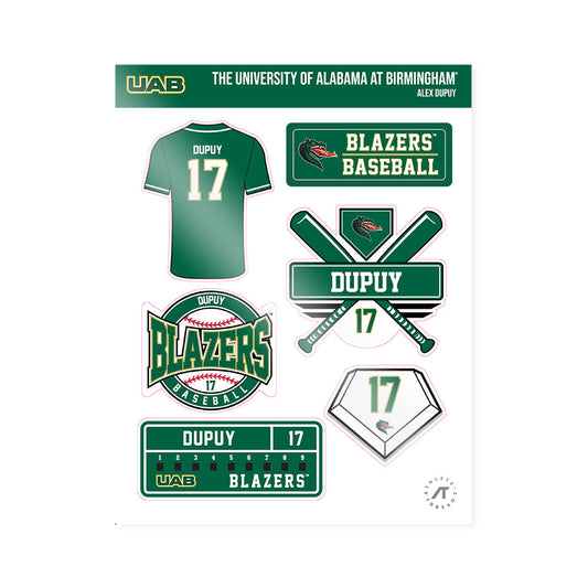 UAB - NCAA Baseball : Alex Dupuy - Sticker Sheet-0